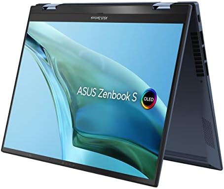 ASUS Zenbook S 13 Flip OLED UP5302ZA Notebook in Alluminio, Monitor Touch 13,3″ OLED 2,8K Glossy, Intel Core 12ma gen i7-1260P, RAM 16GB, 512GB SSD PCIE, Intel Iris Xe, Win 11 Home, Blu (‎Ponder Blue)