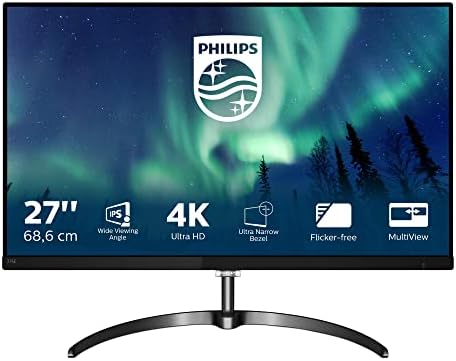 Philips 276E8VJSB Monitor 27″ (68,6 cm), IPS 4K UHD (3840 x 2160), 2 HDMI, Display Port, Nero