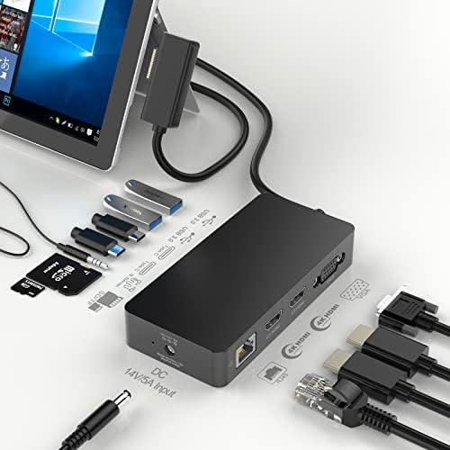 𝐔𝐩𝐠𝐫𝐚𝐝𝐞𝐝 13 in 1 Microsoft Surface Dock,Docking Station Surface Pro Triple Display Surface Laptop Studio per Surface Pro 9/8/X/7/6/5/4/3,Surface Book 3/2/1,Surface Laptop go/4/3/2/1