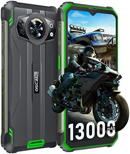 OSCAL Blackview S80 Rugged Smartphone, Telefono Indistruttibile 10GB+128GB ROM, 13000mAh Batteria (33W), 6.583” HD+, 8MP+12MP ArcSoft®, Android 12, 4G Dual SIM/NFC/Fingerprint/Face ID/OTG/GPS