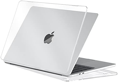 EooCoo Custodia Compatibile con 2022 Macbook Air M2 13,6 Pollici A2681 con Touch ID, Plastica Rigide Protection Cover Macbook Air 13.6 Superficie Liscia – Cristallo Trasparente