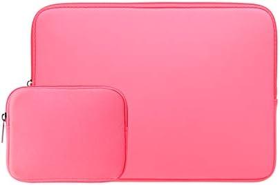 RAINYEAR 15 Pollici Custodia Protettiva per Laptop PC Computer Portatili Sleeve Caso con Piccola Borsa Aggiuntiva,Compatibile con MacBook Pro 15,4 per modello A1938 A1707 A1990,Rosa Brillante