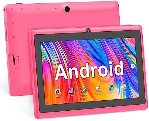Haehne 7 Pollici Tablet PC, Android 5.0 Quad Core, 1 GB RAM 8GB ROM, Doppia Fotocamera, Touchscreen Capacitivo, WiFi, Bluetooth, Rosa