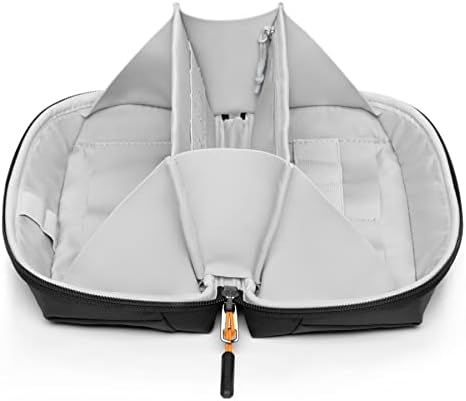 Inateck piccola Custodia per Cavi, Organizer per Accessori Elettronici con Manico, custodia organizzativa per gadget, Borsa organizer per accessori resistente agli spruzzi, AB03007-S Nera