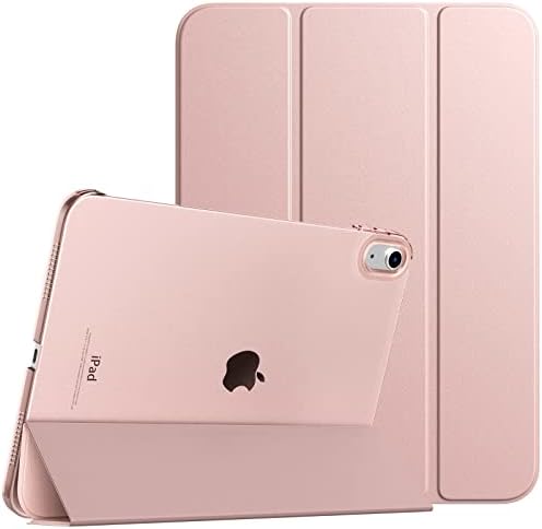 TiMOVO Custodia per Tablet Compatibile con iPad 10 Generazione 10,9″ 2022, iPad 10 Cover con Retro in PC Rigido Semi-Trasparente, Funzione di Auto Sveglia/Sonno, Oro Rosa
