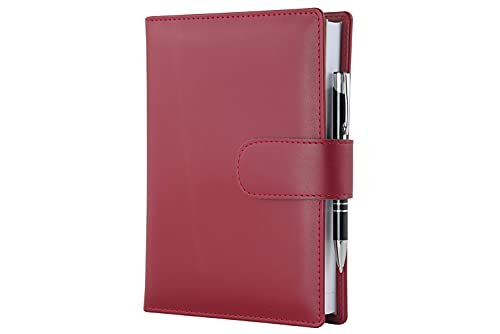 PROGRESSIO Agenda 2024 calendario giornaliero 12 mesi planner a righe A5 (15 x 21cm) – Handmade in Italy – Rosso