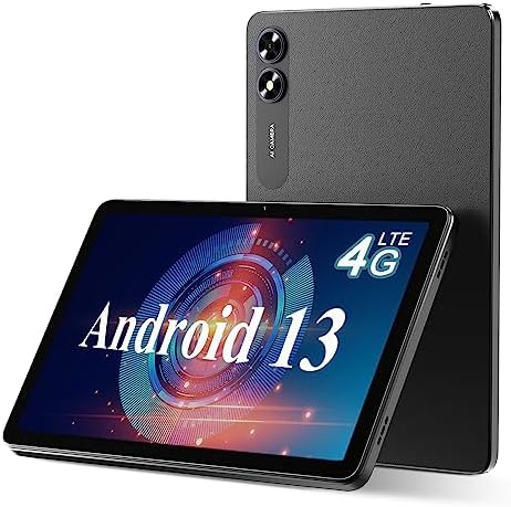 UMIDIGI Tablet Android 13, 10.1 Pollici 2023 G3 Tab 3+32GB (Fino a 256GB), 1200 * 800HD, 4G 1SIM+1SD Tablets WiFi+BT 5.0, 6000mAh, 2 Altoparlanti, 8MP+8MP Tablet PC Wireless Projection/OTG/Type C-Nero