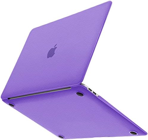 Gahwa Custodia Cover Texture in Fibra di Carbonio per Macbook Air 13″ M1 A2337 A2179 A1932 (2021 2020 2019 2018) con Retina Display &Touch ID, Cover Plastica Rigid Protettivo Guscio Rigido Case, Viola