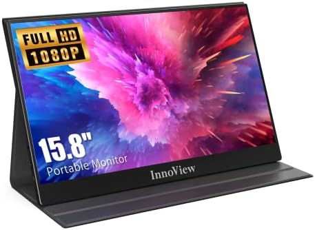 InnoView Monitor Portatile, 15,6 Pollici Display Portatile Full-HD 1080P HDR da IPS Schermo, Monitor con USB Type-C/HDMI,per MacBook, PC,Laptop, Cellulare, Xbox,Switch,Raspberry Pi (New)