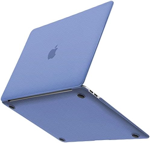 Gahwa Custodia Cover Texture in Fibra di Carbonio per Macbook Air 13″ M1 A2337 A2179 A1932 (2021 2020 2019 2018) con Retina Display, Cover Plastica Rigid Protettivo Guscio Rigido Case, Azzurro