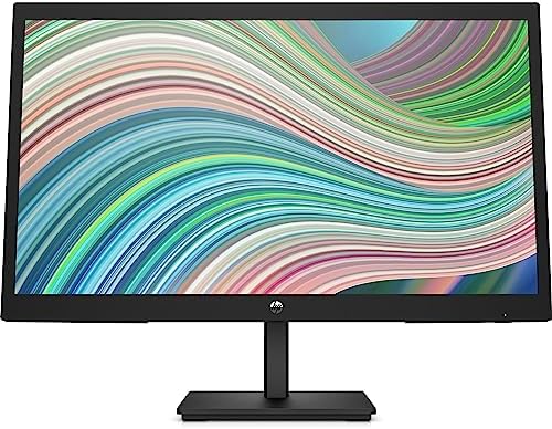 HP – PC V22ve G5 Monitor da 22″, FHD, 16:9, Antiriflesso, Pannello VA da 75Hz, Tempo di Risposta 5 ms, Reclinabile, VESA 10×10 cm, AMD FreeSync, 200 Nits, Modalità Low Blue Light, VGA, HDMI 1.4, Nero