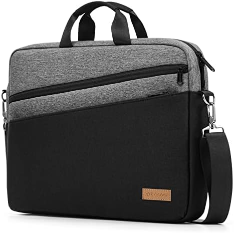 Bagasin Borsa a Tracolla per PC, Borsa Messenger per Porta Laptop 15 15,6 16 Pollici, Custodia per PC Computer Portatile, Valigetta Tessuto Idrorepellente, Imbottita e Leggera