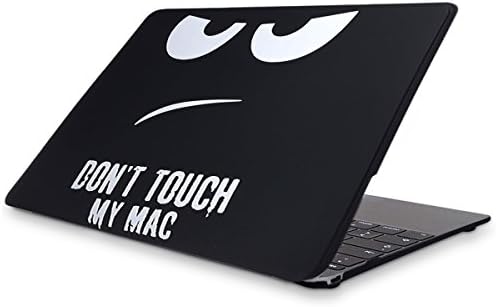 kwmobile Custodia copertina compatibile con Apple MacBook 12″ (dal 2015 in poi) – Cover protettiva per PC Notebook – Protezione sottile e gommata – Don’t touch my Mac bianco/nero