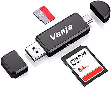 Vanja Lettore Schede SD/Micro SD, Adattatore Micro USB OTG e Lettore di Lchede USB 2.0 TF per con Computer/Android Smartphone/Tablet con OTG Funzione
