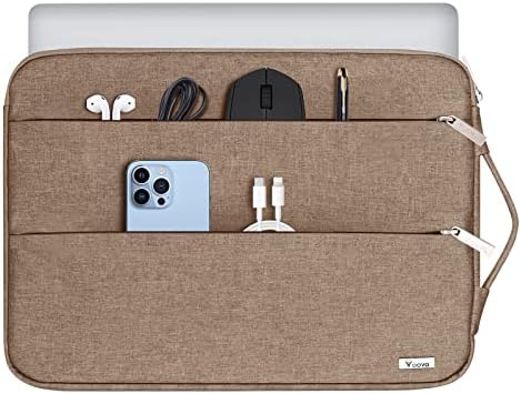 Voova Custodia PC Portatile Laptop Borsa Porta PC Computer 14 14.6 Pollici Macbook Air 2017 Pro Compatibile con HP Lenovo Acer ASUS Dell Fujitsu HUAWEI Donna Uomo Impermeabile Cachi