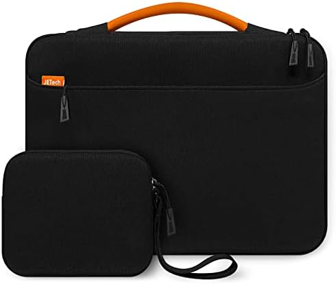 JETech Borsa PC per 13,3 Pollici MacBook Air/Pro, 14 Pollici MacBook Pro 2021 M1, 13-13,6 Pollici Laptop Notebook, Impermeabile con Impugnatura Portatile e Tasca per Accessori (Nero)