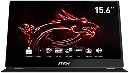MSI Optix MAG162V Monitor Portatile 15,6” FHD IPS (1920×1080), ultrasottile e leggero, versatile display da viaggio – USB Type-C e Mini HDMI