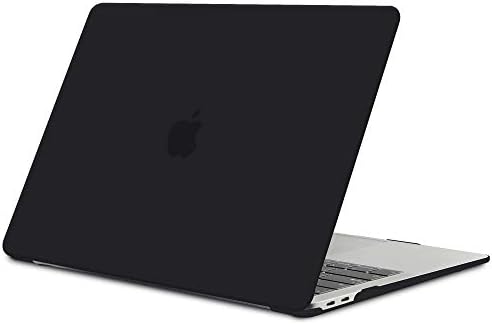 TECOOL Custodia MacBook Air 13 Pollici M1 2020 2019 2018 A2337 A2179 A1932 con Touch ID, Case Cover Rigida in Plastica Sottile, nero