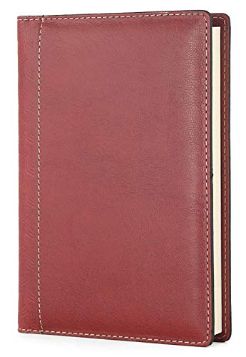 PROGRESSIO Agenda 2024 calendario giornaliero 12 mesi planner a righe A5 (15 x 21cm) – Handmade in Italy – Bordeaux
