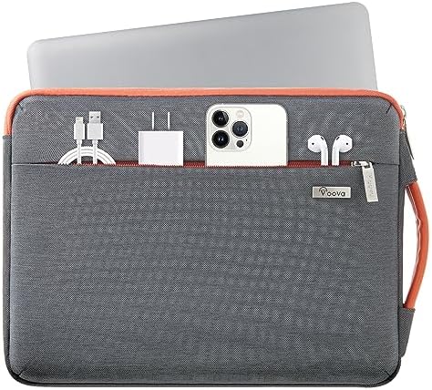 Voova Custodia PC Portatile Porta PC 15,6 16 Pollici (37×25,5×2,5CM) Custodia Computer Laptop, Borsa Cover PC per Macbook Pro 16 Acer ConceptD 15 Lenovo 16 Inspiron 16 Ideapad 15.6, Grigio Scuro