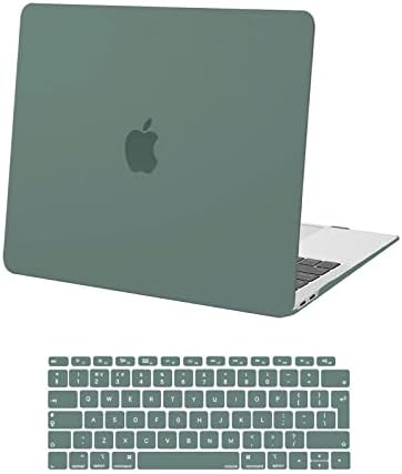 MOSISO Case Compatibile con MacBook Air 13 Pollici con Touch ID 2022 2021-2018 Uscita A2337 M1 A2179 A1932 con Retina Display,Plastica Custodia Rigida Cover Shell&Tastiera Skin Cover, Midnight Verde