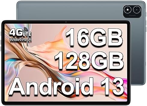 TECLAST P40HD Android-13-Tablet 10.1 Pollici 16GB RAM+128GB ROM(TF 2TB), 4G LTE/SIM+5G WiFi, T606 Octa-Core 2GHz, FHD 1920×1200 IPS, BT5.0/Camera 13MP/6000mAh/GPS/OTG/Type-C/Headphone Jack/Metal-2023