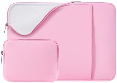RAINYEAR 13-13,3 Pollici Custodia Protettiva per Laptop PC Computer Tasca Sleeve Morbide con Piccola Borsa Aggiuntiva,Compatibile 13,3″ MacBook Air Pro Chromebook Notebook(Rosa,Versione Aggiornata)
