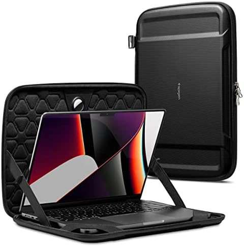 Spigen Custodia Borsa Rugged Armor Pro Compatibile con MacBook Pro 16 polici (2023/2021) / MacBook Air 15″ M2 2023 /Galaxy Book Pro 15.6″ / LG Gram 360 16″ – Nero