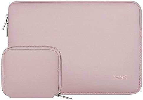 MOSISO Laptop Sleeve Compatibile con MacBook Air 15 M2 A2941 2023/Pro 15 Touch Bar,15 Surface Laptop 5/4/3,dell XPS 15 Plus,HP Stream 14,Neoprene Borsa Custodia con Piccolo Case, Baby Rosa