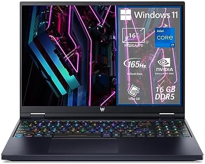 Acer Predator Helios 16 PH16-71-77HX Notebook Gaming, Processore Intel Core i7-13700HX, RAM 16 GB DDR5, 1024 GB SSD, Display 16″ WQXGA IPS 165 Hz, NVIDIA GeForce RTX 4060 8 GB GDDR6, Windows 11 Home