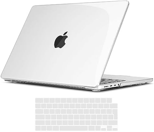 TECOOL Custodia per MacBook PRO 16 Pollici 2023 2021 A2991 A2780 A2485 con Chip M3 M2 M1 Pro/Max, Case Cover Trasparente Rigida Plastica Ultrasottile e Copritastiera Italia, Cristallo Chiara