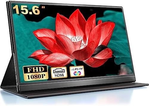 CUIUIC Monitor portatile da 15,6 pollici con USB-C e HDMI | 1080P | Compatibile con VESA 75 * 75mm | Collegamento a telefoni, laptop, PC, Xbox, PS4/5, Switch