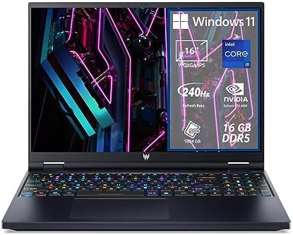 Acer Predator Helios 16 PH16-71-93JL Notebook Gaming, Processore Intel Core i9-13900HX, RAM 16 GB DDR5, 1024 GB SSD, Display 16″ WQXGA IPS 240 Hz, NVIDIA GeForce RTX 4080 12 GB GDDR6, Windows 11 Home