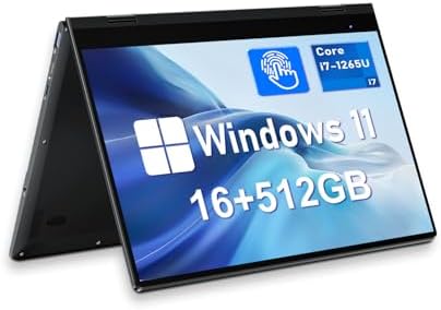 FUNYET Laptop 2 in 1, Processore i7-1265U 16 GB RAM 512 GB SSD Convertibile a 360° PC Laptop Windows 11, Laptop da 14 pollici con Tastiera retroilluminata e Sblocco con Impronta Digitale