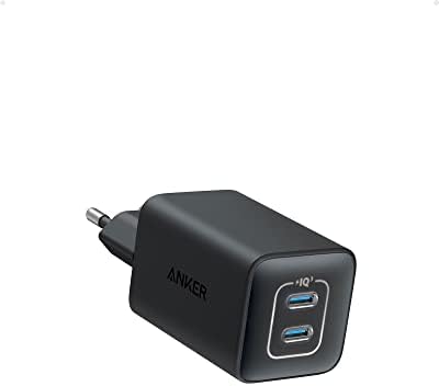 Caricabatterie Anker USB C 47 W, Caricabatterie 523 (Nano 3), Caricabatterie rapido GaN compatto a 2 porte per iPhone 14/14 Plus/14 Pro Max/13, Galaxy, Pixel 4/3, iPad/iPad Mini (cavo non incluso)