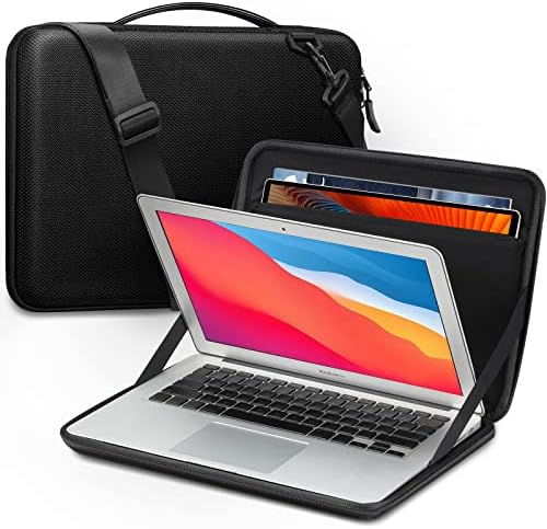 FINPAC Porta PC Custodia, Sottile Rigida Laptop Borsa per 14″ Macbook Pro M1, 13,3″ MacBook Air/Pro, Surface Pro X/8/7/6/5, con Tracolla e Tasca per Tablet 9.7-12.9″ iPad Pro/Air