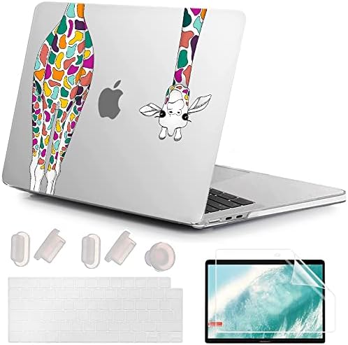 MUSHUI 4 in 1 Cover per Macbook Air M2 2022 Pubblicazione A2681 con Touch ID, Plastica Case Rigida & Tastiera Cover & Proteggi Schermo compatibile con Mac Air 13.6″, 8