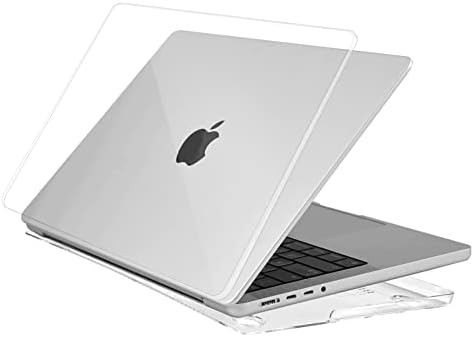 EooCoo Custodia compatibile con 2021-2023 Macbook Pro 16 pollici M1 A2485 / M2 A2780 / M3 A2991 con Touch ID, Cover Rigido in Plastica, Superficie Liscia e Lucida – Cristallo Trasparente