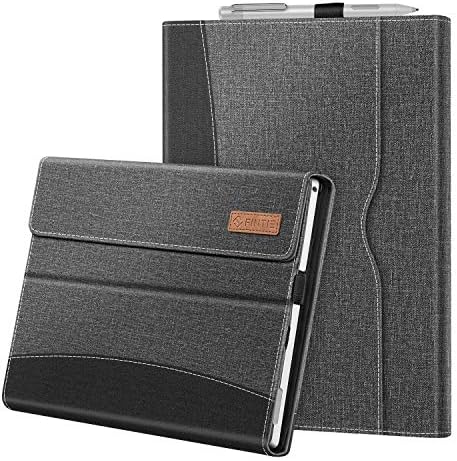 FINTIE Custodia per Microsoft Surface Pro 7+ / Pro 7 / Pro 6 / Pro 5/ Pro 4 / Pro 3 – [Multi-angli] Portfolio Business Cover con Tasca, Compatibile con Tastiera Type, Grey