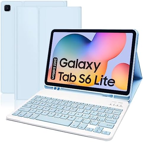Custodia con Tastiera Italiano QWERTY Compatibile con Samsung Galaxy Tab S6 Lite 10.4″ 2022 (SM-P613/ P619) & 2020 (SM-P610/ P615) (Stilo non Incluso)