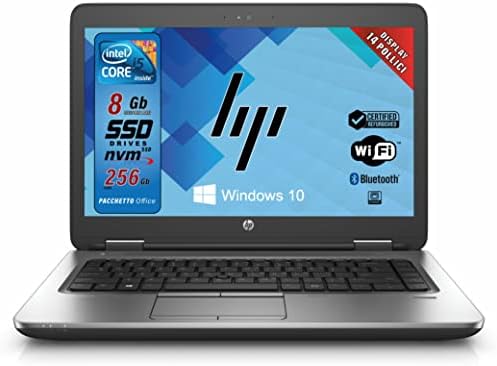 HP, Notebook Pc portatile, Intel i5-6th, Ram 8 GB DDR4, SSD 240Gb, Display 14″, Windows 10 Pro, Pacchetto Suite Office 2021, Pronto All’uso (Ricondizionato)