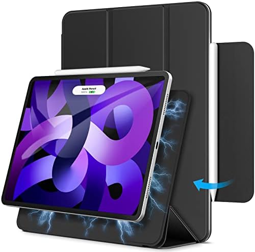 JETech Custodia Magnetica per iPad Air 5/4 10,9-Pollici, Modello 2022/2020, 5a/4a Generazione), iPad Pro 11 (2018), Supporta Ricarica di Pencil 2a Gen, Attaccamento Magnetico (Nero)