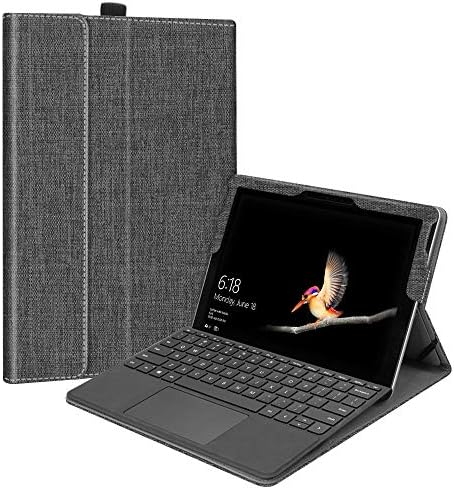 FINTIE Custodia per Microsoft Surface Go 4 (2023) / Go 3 (2021) / Go 2 (2020) / Go (2018) 10 Pollici Tablet, [Multi-angli] Cover Protettivo Case, Compatibile con Tastiera Type Cover, Denim Charcoal