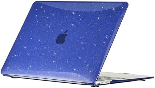 EooCoo Custodia compatibile con MacBook PRO 13 Pollici Touch Bar M2 M1 A2338 A2289 A2251 A2159 A1989 A1706 2022-2016 Pubblicazione, Plastica Cover Rigide,Scintillante Blu Scuro
