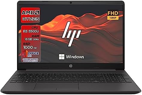 HP 255 G8 | Pc portatile notebook Ryzen 5 5500U | Ram 16 GB ddr4 | SSD 1000 GB NVMe | Display 15.6″ FHD | BT | WiFi | Windows 11 Pro | Office Pro | Computer portatile Pronto all’uso