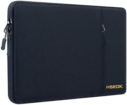 HSEOK Custodia Computer PC 15.6 Pollici Notebook Portatile Borsa Sleeve a 2 Scomparti Impermeabile, Compatibile da 15-15,6 Pollici dell/Ausu/Acer/HP/Toshiba/Lenovo/Surface Book, Nero