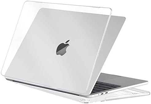 EooCoo Custodia Compatibile con MacBook Air M2 M3 13,6 Pollici A2681 A3113, 2024 2022 con Touch ID, Plastica Rigide Protection Cover MacBook Air 13 M3 M2 Superficie Liscia – Cristallo Trasparente