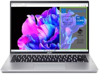 Acer Swift Go 14 SFG14-71-765R PC Portatile, Notebook, Intel Core i7-1355U, RAM 16 GB DDR5, 1024 GB PCIe SSD, Display 14″ 2.8K OLED, Scheda Grafica Intel Iris Xe Eligible, Windows 11 Home, Grigio