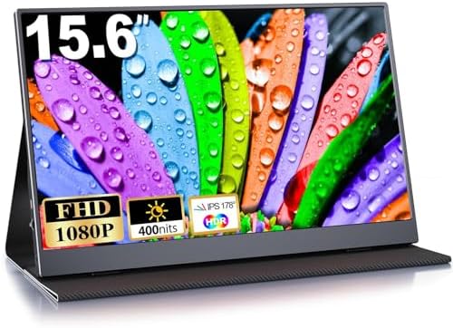 MOMODS Monitor Portatile, 15,6 Pollici Portable Monitor IPS 100% SRGB, Schermo Portatile 1080P FHD, Portable Monitor USB C/Mini HDMI, per Laptop, PC, Telefono, Mac, Xbox
