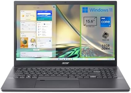 Acer Aspire 5 A515-57-701Q PC Portatile, Notebook, Processore Intel Core i7-12650H, RAM 16 GB DDR4, 1024 GB PCIe NVMe SSD, Display 15.6″ IPS FHD LED LCD, Scheda Grafica Intel UHD, Windows 11 Home